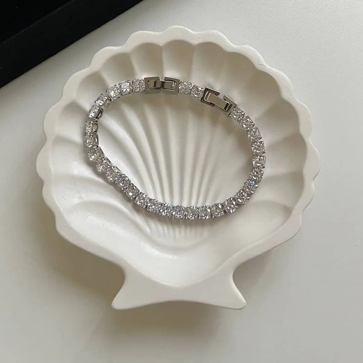 Cubic Zirconia Tennis Bracelet – Silver, Unisex