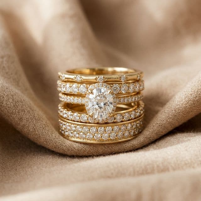 Auryse designer imitation jewellery rings on display